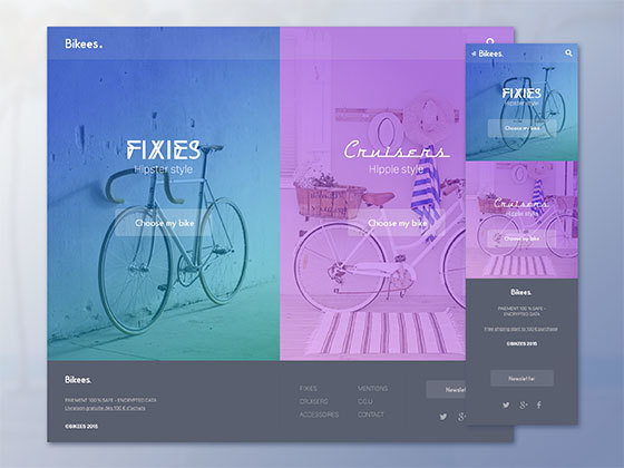 Bikees登陆页面 Bikees Landing Page