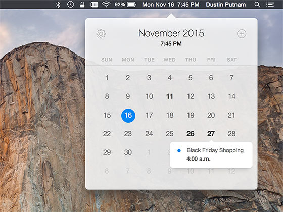 mac 日历卡片 Calendar Card