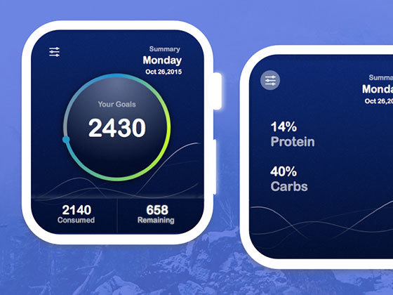 手表运动统计界面 Calories Calculator UI