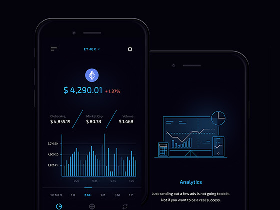 暗黑 Crypto 比特币应用界面