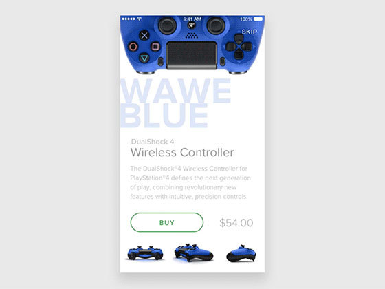 Dualshock 4 产品卡片界面