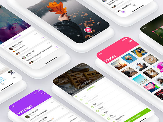 Elements 美食酒店应用界面