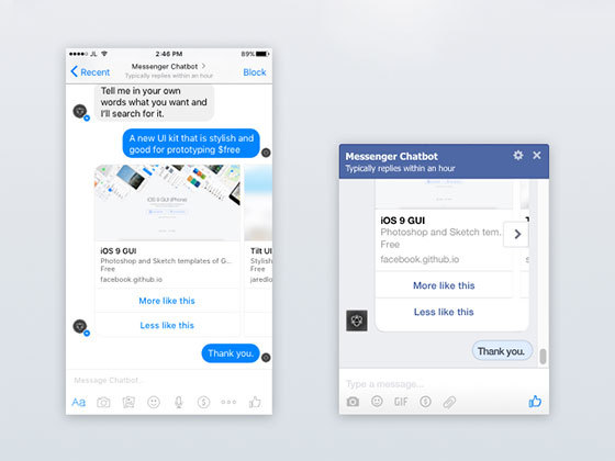 Facebook 聊天应用界面