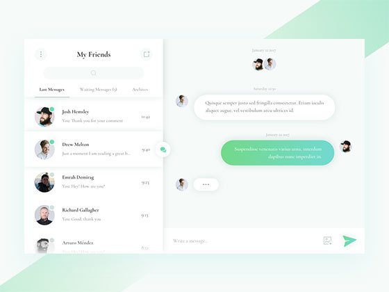 清新聊天组件界面