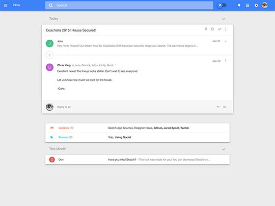 Google收件箱模板 Google Inbox Template