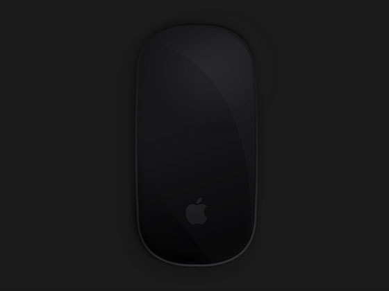 Magic Mouse 2 黑色顶视鼠标模型