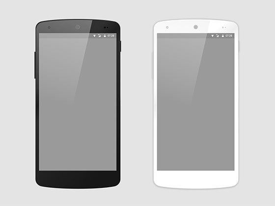 Nexus 5黑色和白色样机 Nexus 5 Black & White Mockup