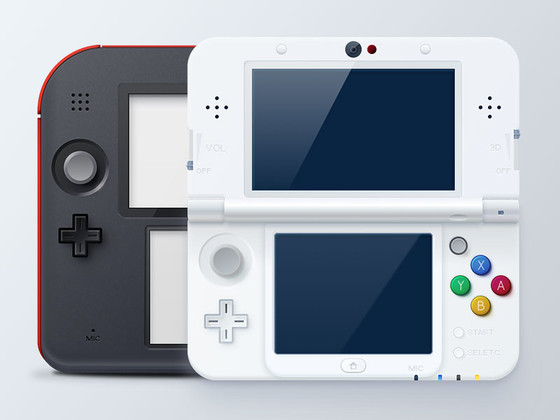 任天堂 2DS 与 3DS 游戏机模型