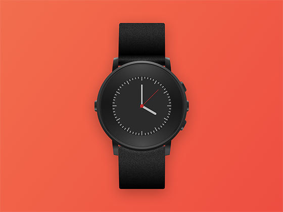 手表实物 Pebble Time Round