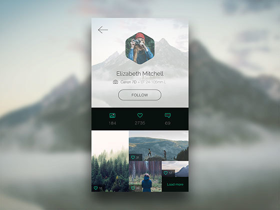 个人资料简介页 Photo APP Profile Page