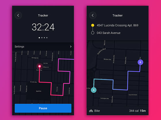 Pin 线路导航应用界面