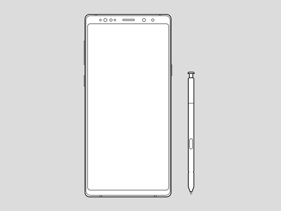 三星 Galaxy Note9 线框手机模型