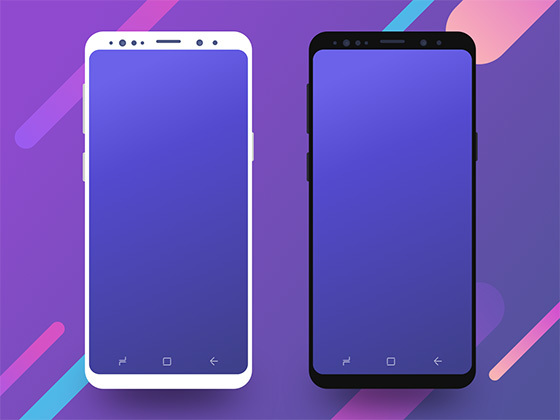 三星 Galaxy S9 扁平手机模型