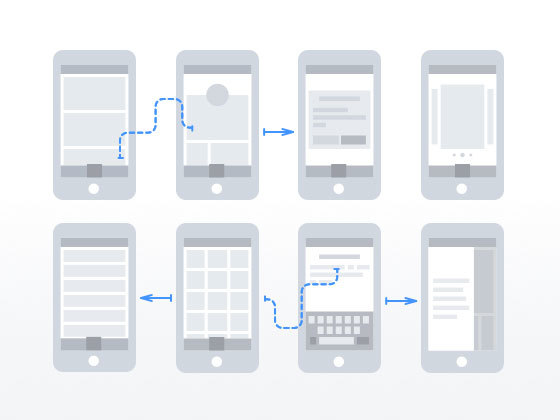 简约应用屏用户流程线框图