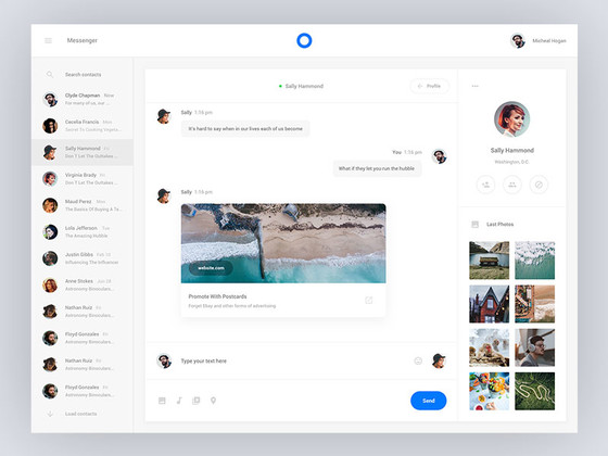 简约网页消息与项目日历界面