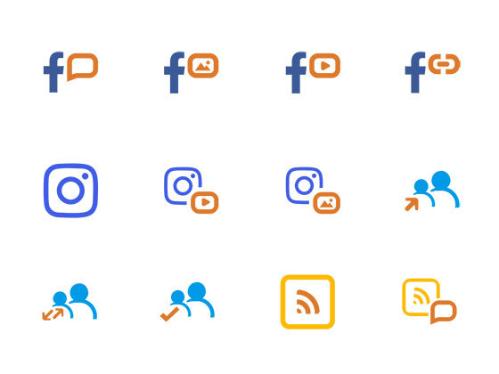 社交媒体和分类图标