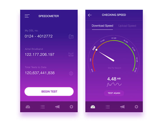 Speedometer 网络测速界面