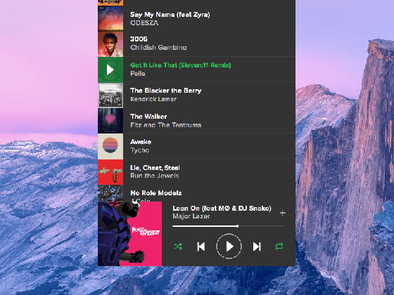 迷你播放器 Spotify Mini Player Concept