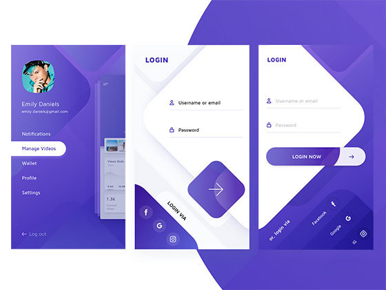 Tida 侧边栏导航和登录界面集合