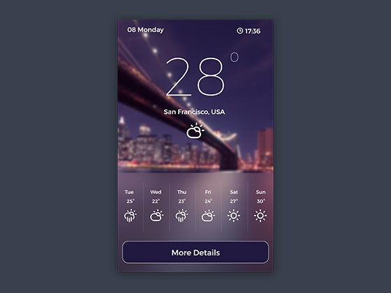 今日天气界面 Today Weather UI