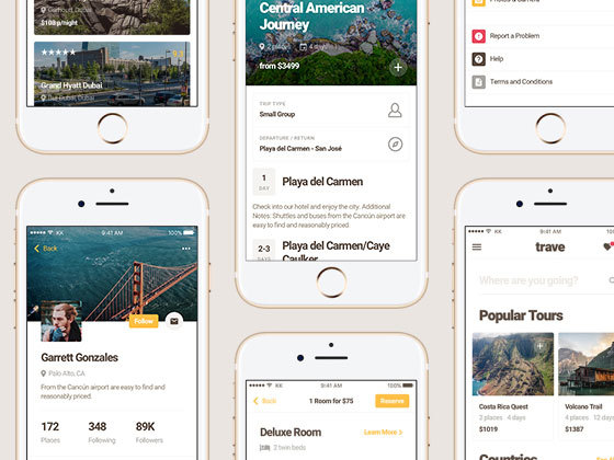 Trave 旅游应用界面
