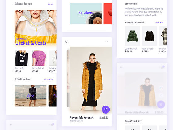 Unveile 网上商店应用界面