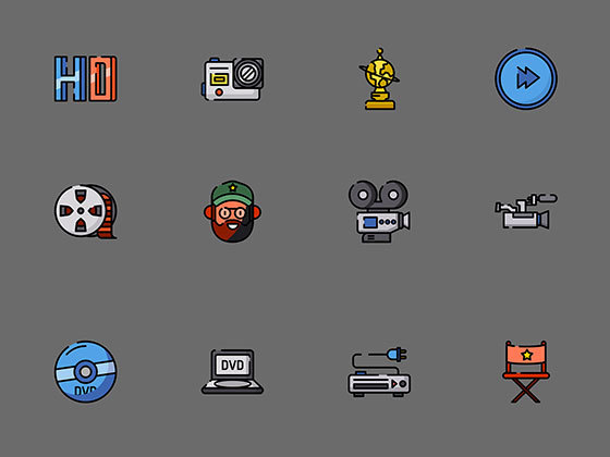 110 枚电影元素图标