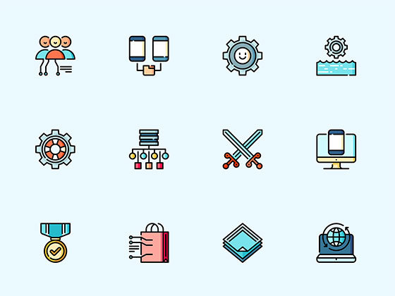 50 枚大数据和网络分析图标