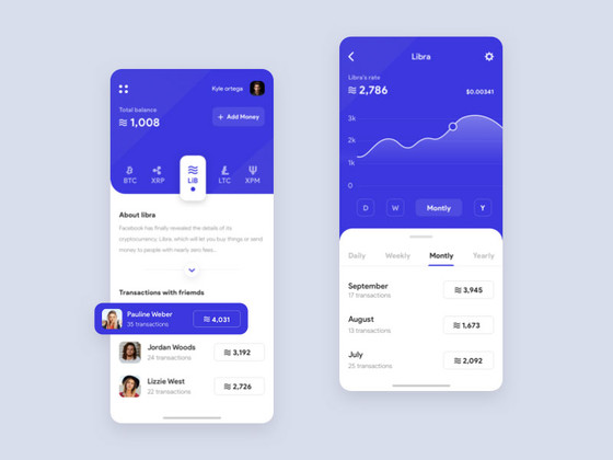 Libra Facebook 加密货币应用界面