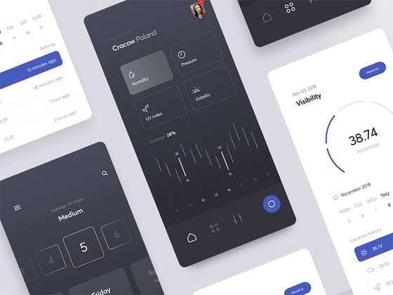 多功能天气概念应用界面