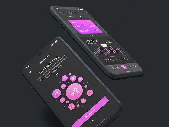 Violett 暗色金融日历界面包