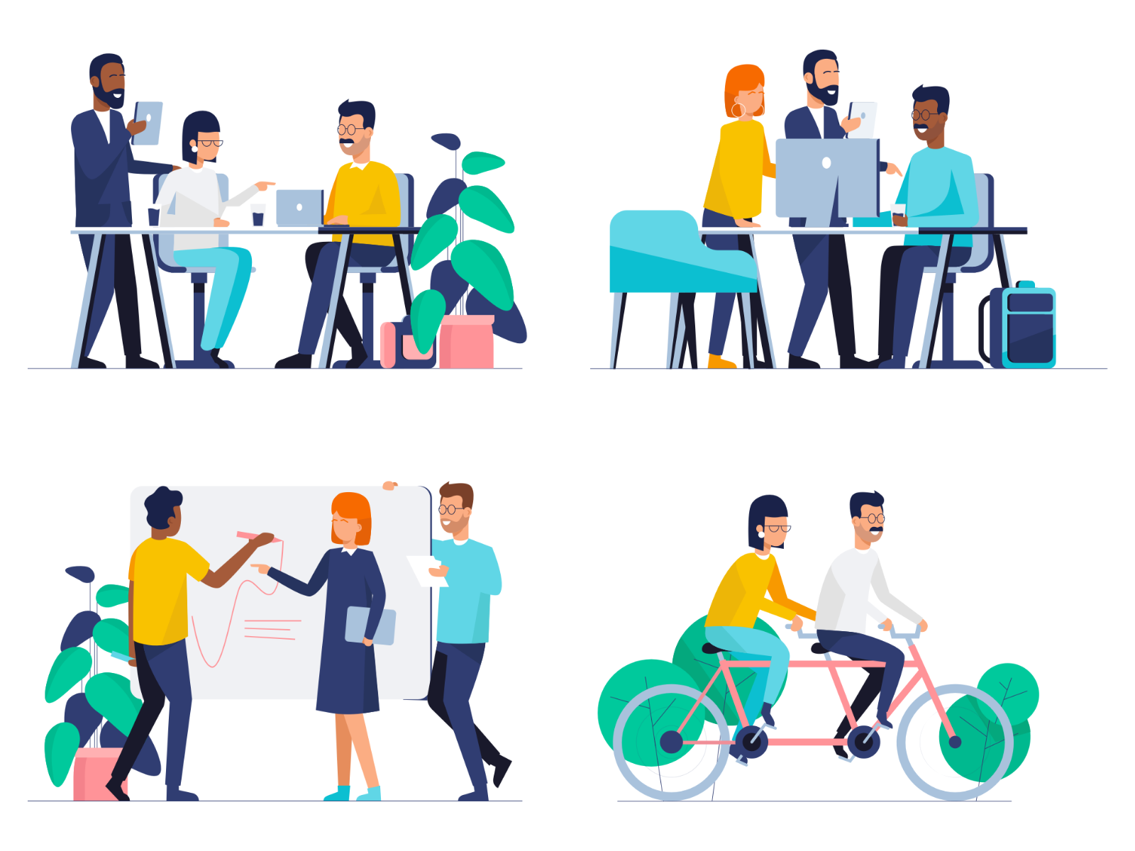 15 幅团队协作插画