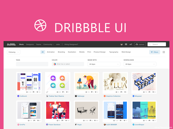 2019最新版dribbble首页设计稿