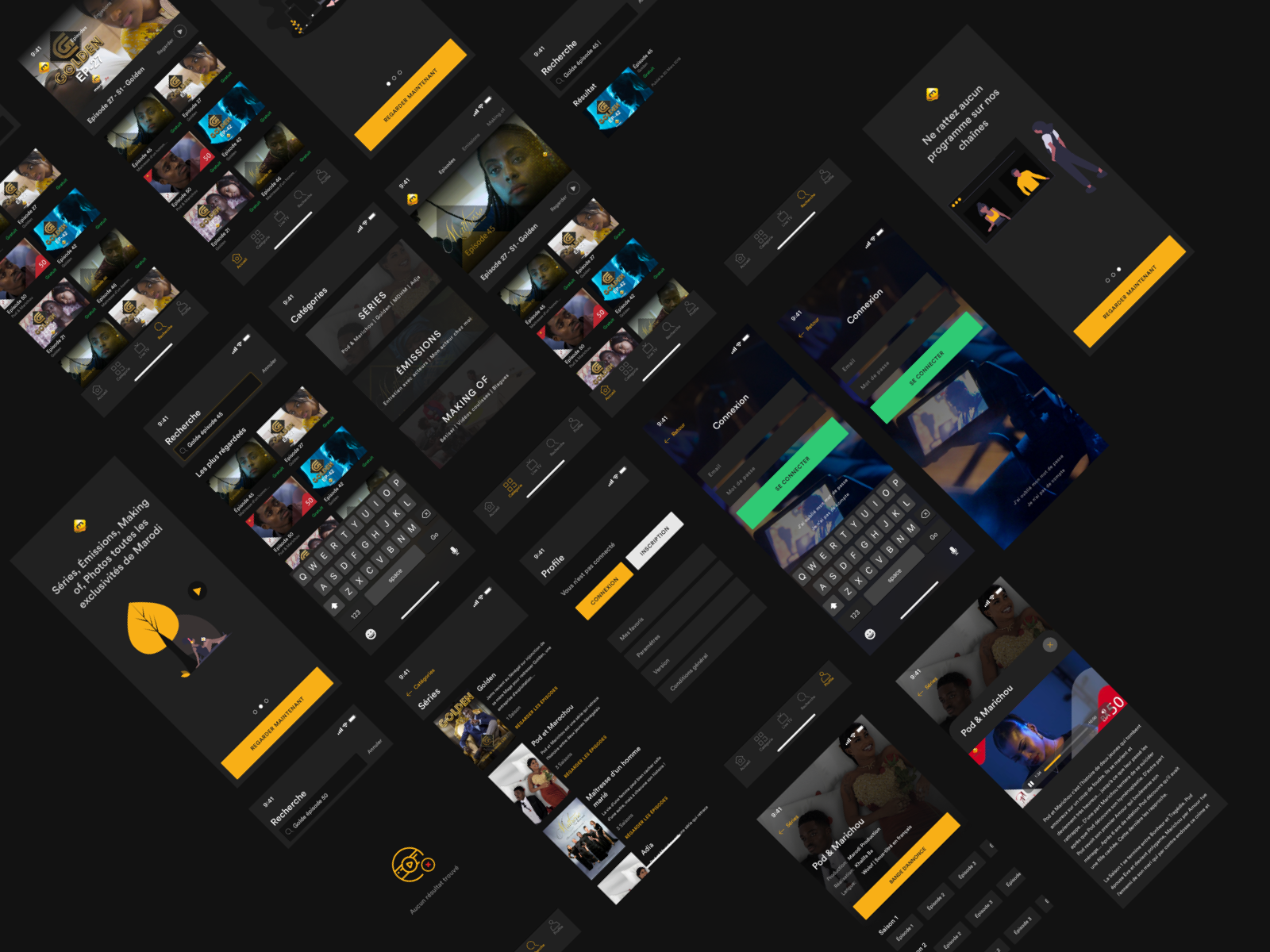 暗黑模式视频应用界面