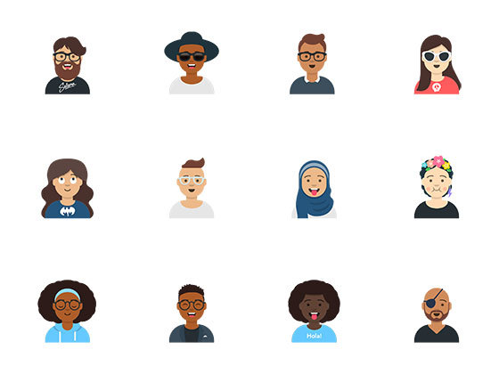 16 枚头像插画图标